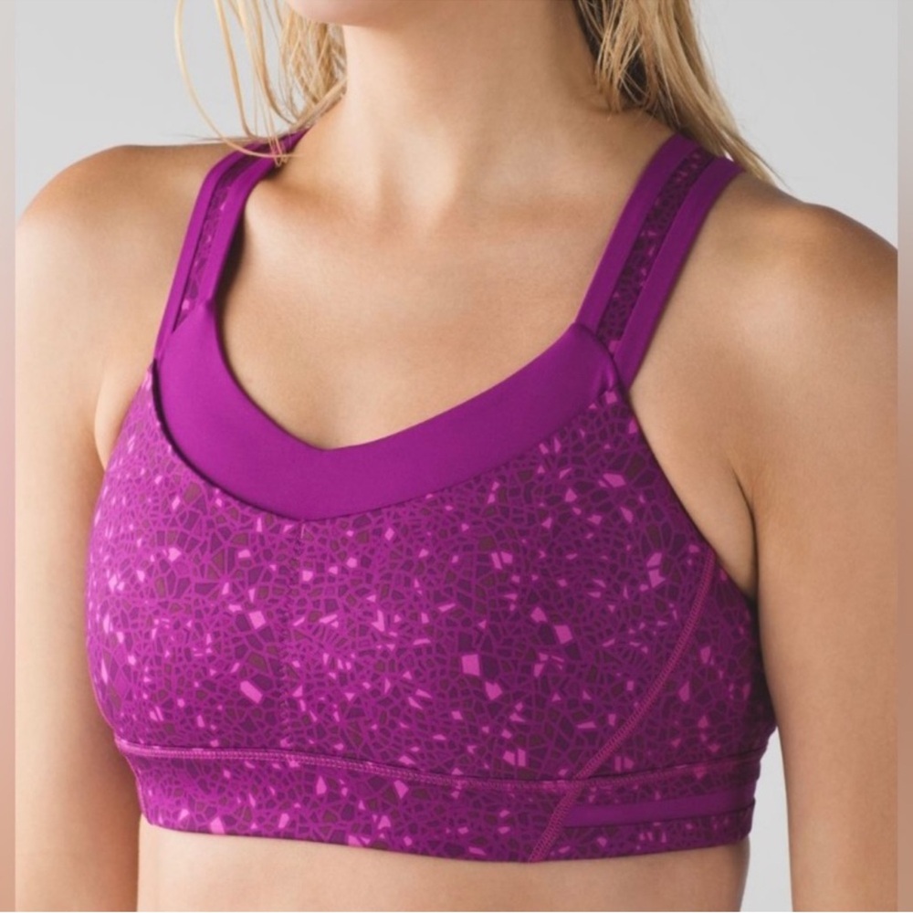 Lululemon Rack Pack Bra Paradise Geo Regal Plum Multi/Regal Plum Size 8